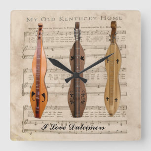 RELÓGIO QUADRADO EU AMO DULCIMERS