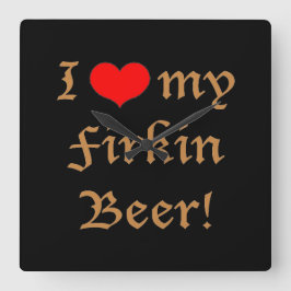 Relógio Quadrado Eu amo minha cerveja do Firkin! Pulso de disparo