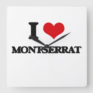 Relógio Quadrado Eu amo Montserrat