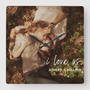 Relógio Quadrado Eu Amo Os Nomes De Fotografias Do Casal