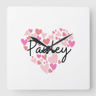 Relógio Quadrado Eu amo Paisley