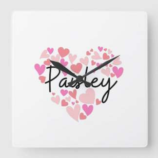 Relógio Quadrado Eu amo Paisley