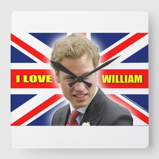 Relógio Quadrado Eu amo William (Frente)