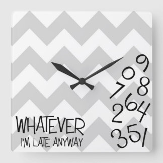 Relógio Quadrado Eu estou atrasado cronometro de qualquer maneira