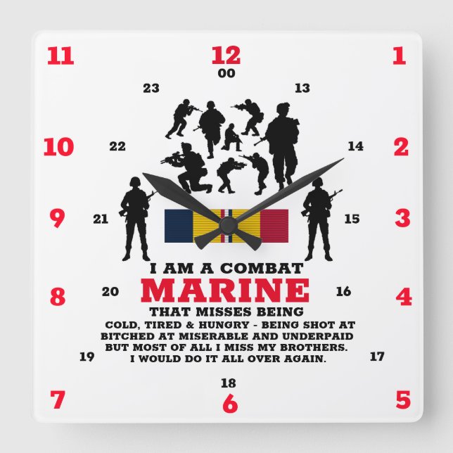 RELÓGIO QUADRADO EU SOU A-MARINE (Frente)