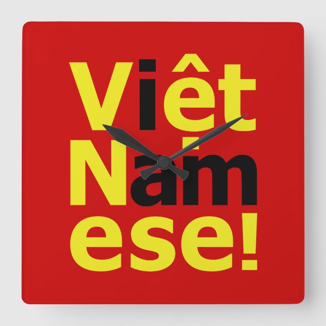 Relógio Quadrado eu sou Viet Namese! (Frente)