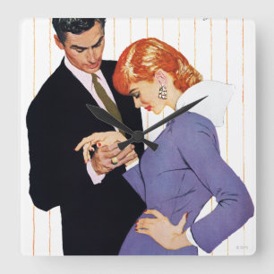 Relógio Quadrado Eu te amo, Mama Menina 2