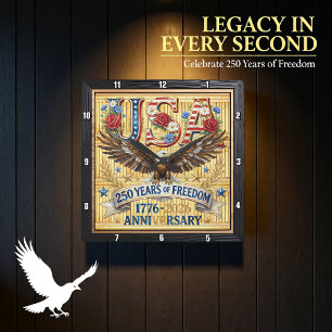 Relógio Quadrado EUA 250 Anos de Comemoração da Liberdade