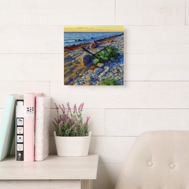 Relógio Quadrado Evening light on the coast of Vormsi (Sala de leitura)