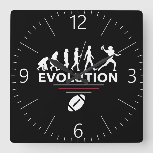 Relógio Quadrado Evolução do futebol (Frente)