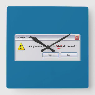 Relógio Quadrado Excluir cookies