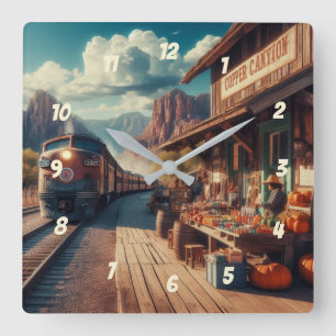 Relógio Quadrado Expresso de cobre