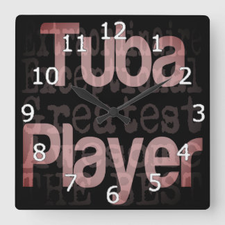 Relógio Quadrado Extraordinário do Jogador de Tuba