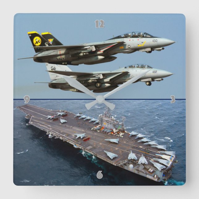 RELÓGIO QUADRADO F-14 TOMCAT (Frente)