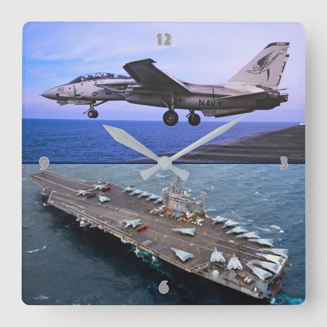 RELÓGIO QUADRADO F-14 TOMCAT (Frente)