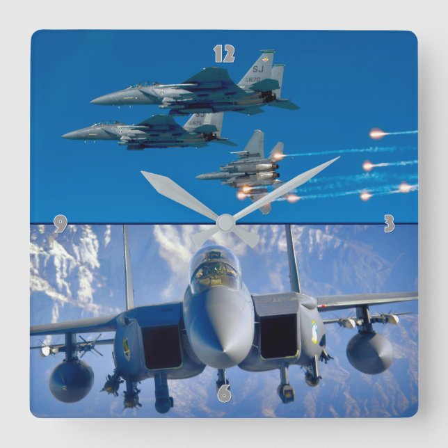 RELÓGIO QUADRADO F-15E STRIKE EAGLE (Frente)