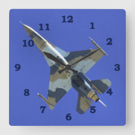 Relógio Quadrado F-16 Fighting Falcon Electric Jet