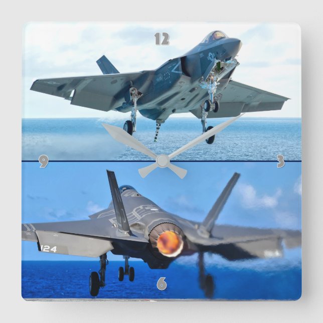 RELÓGIO QUADRADO F-35C LIGHTNING II (Frente)