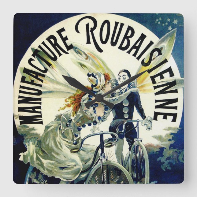 Relógio Quadrado Fabrico de bicicletas Roubaisienne (Frente)