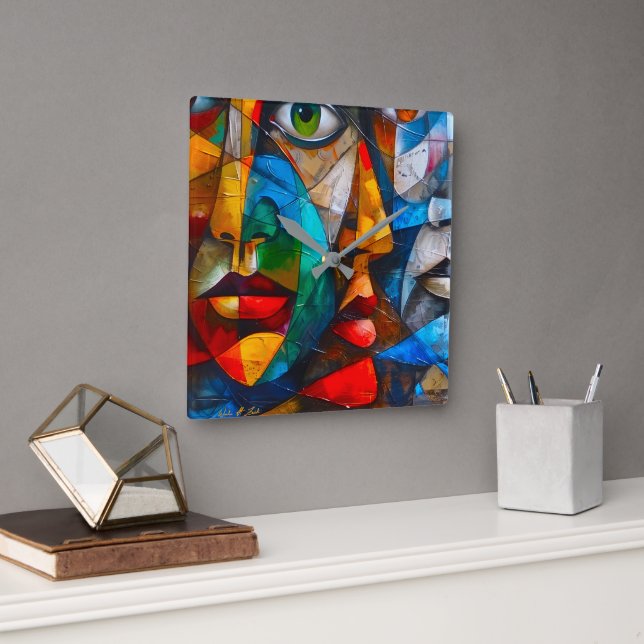 Relógio Quadrado Faces we know (Escritório)