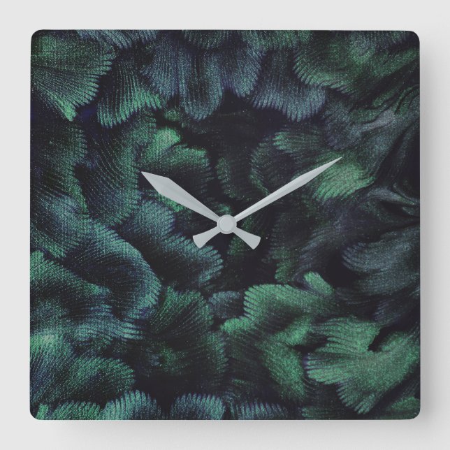Relógio Quadrado Faerie Forest  Square Wall Clock (Frente)