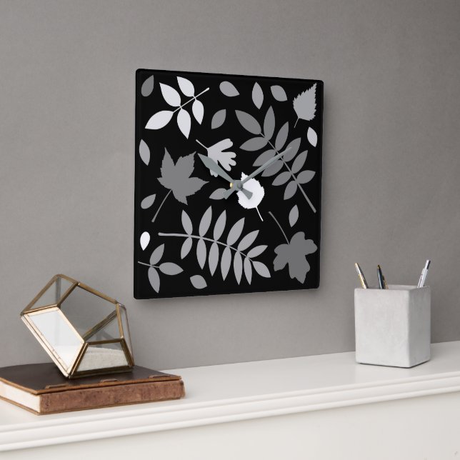 Relógio Quadrado Fallen Deixa Design Grays White Black (Escritório)