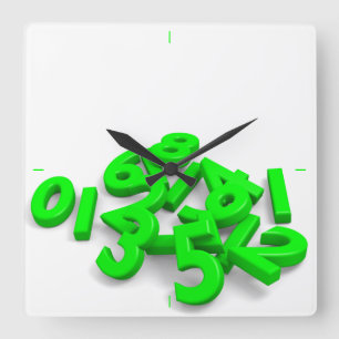 Relógio Quadrado Fallen numbers Wall Clock