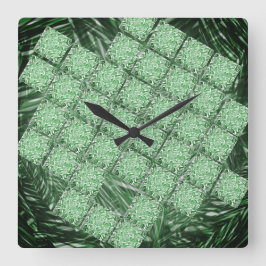 Relógio Quadrado Falsas peças cerâmicas, simuladas em gramas e pare