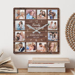 Relógio Quadrado Família É Tudo Citado Foto Collage Rustic<br><div class="desc">Crie facilmente seu próprio relógio de parede em estilo de fazenda rústico, personalizado, com suas fotos personalizadas. A design também apresenta uma bela citação manuscrita: "Família é tudo". Para obter os melhores resultados, recorte as imagens para o quadrado - com o ponto de foco no centro - antes de carregar....</div>