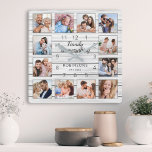 Relógio Quadrado Família É Tudo Citado Foto Collage White<br><div class="desc">Crie facilmente seu próprio relógio personalizado de madeira branca, em estilo de uma fazenda, com suas fotos personalizadas. A design também apresenta uma bela citação manuscrita: "Família é tudo". Para obter os melhores resultados, recorte as imagens para o quadrado - com o ponto de foco no centro - antes de...</div>