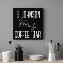 Família Nome Kitchen Black White Wall Clock