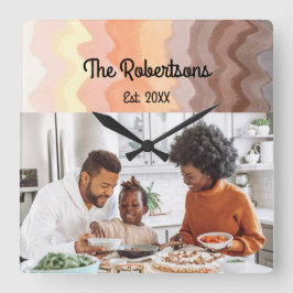 Relógio Quadrado Família personalizada de fotos com manutenção retr