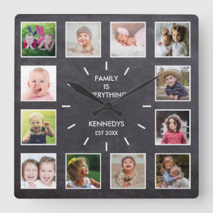 Relógio Quadrado Família Personalizada De Quadros De Colagem De Fo