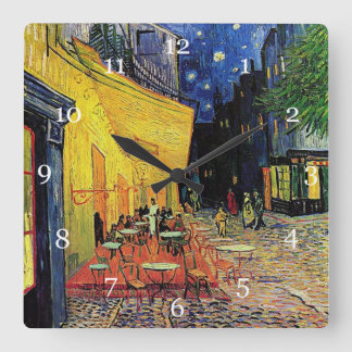 Relógio Quadrado Famosa pintura de Van Gogh, múltiplas opções