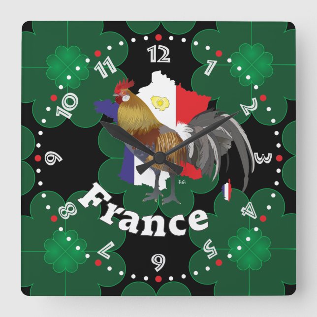 Relógio Quadrado Fankreich - France Uhr (Frente)