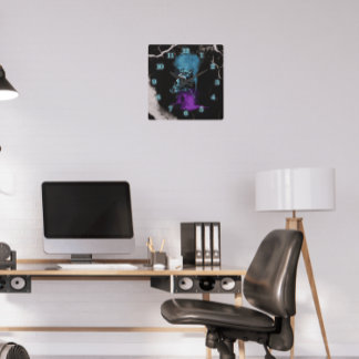 Relógio Quadrado Fantasy Design | Cryptocurrency | Ethereum Marble 