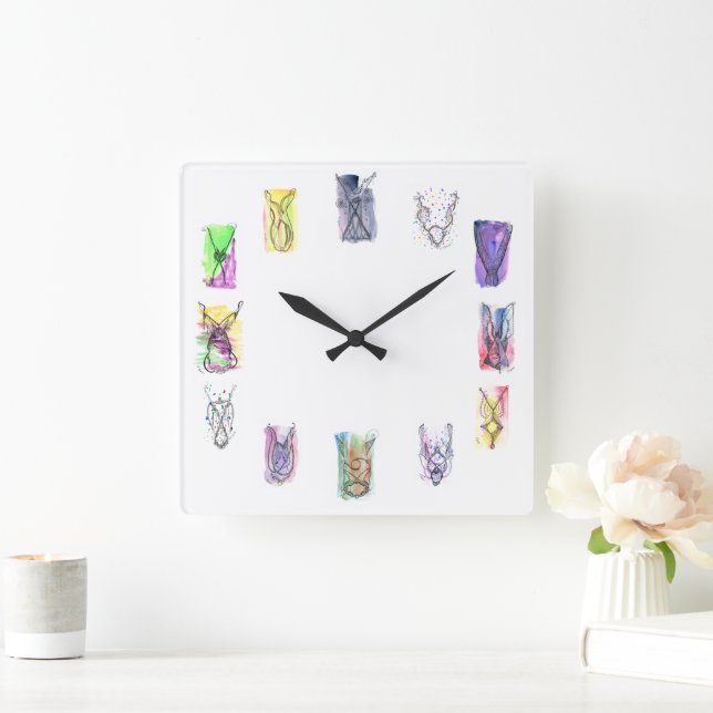 Relógio Quadrado Fantasy Necklace Art (Lar)