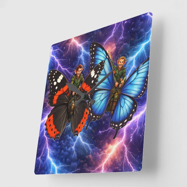 Relógio Quadrado Fantasy Square wall clock (Ângulo)