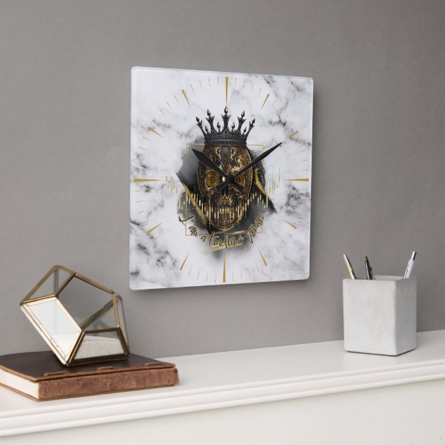 Relógio Quadrado Fantasy Trade Design | Crypto Btc | Afirmações (Escritório)