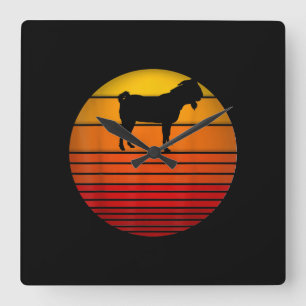 Relógio Quadrado Farmário Vintage Retro Sunset Engraçado Fazenda