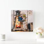 Relógio Quadrado Farmhouse Russo Personalizado Lanterna Lâmpada Vin<br><div class="desc">Apresentando meu Relógio de Parede Lanterna Lanterna Rústica, uma combinação impressionante de encanto antigo e estilo fixador moderno. Este design de relógio quadrado apresenta um motif de lanterna de fazenda rústico personalizado, perfeito para criar uma atmosfera acolhedora e eterno. Personalize-o com a sua própria fotografia e o seu nome familiar...</div>