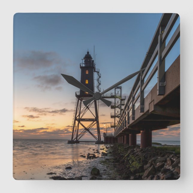 Relógio Quadrado Faróis | Eversand-Oberfeue Alemanha (Frente)