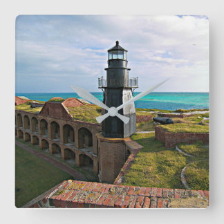 Relógio Quadrado Farol-Chave do Jardim, Dry Tortugas Flórida