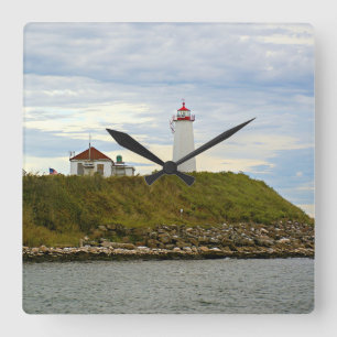 Relógio Quadrado Farol da ilha de Faulkners, pulso de disparo de