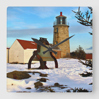 Relógio Quadrado Farol da Ilha Monhegan, Maine