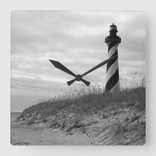 Relógio Quadrado Farol de Cape Hatteras (Frente)