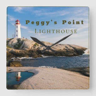 Relógio Quadrado Farol Ponto Peggys Atlantic Canadá