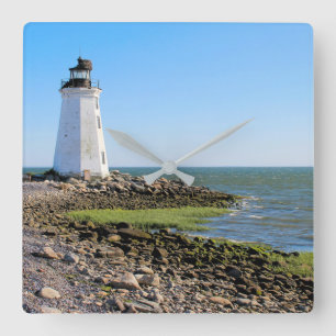 Relógio Quadrado Fayerweather Island Lighthouse, Connecticut