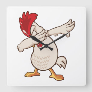Relógio Quadrado Fazendeiro Dabbing de Frango Dança Dab