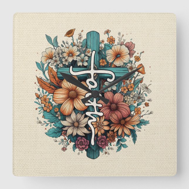 RELÓGIO QUADRADO FÉ (Frente)